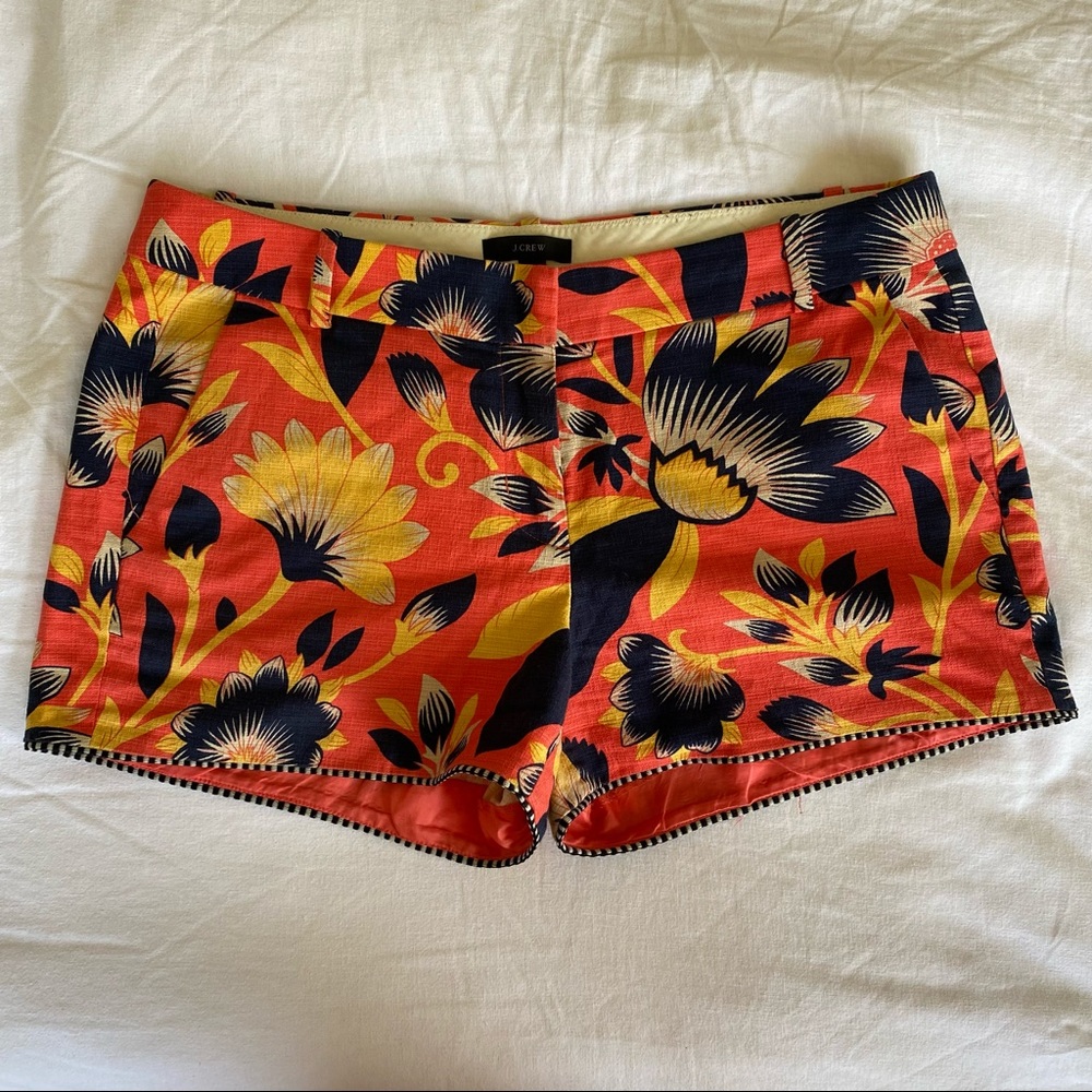 J Crew Hibiscus Tropical Shorts